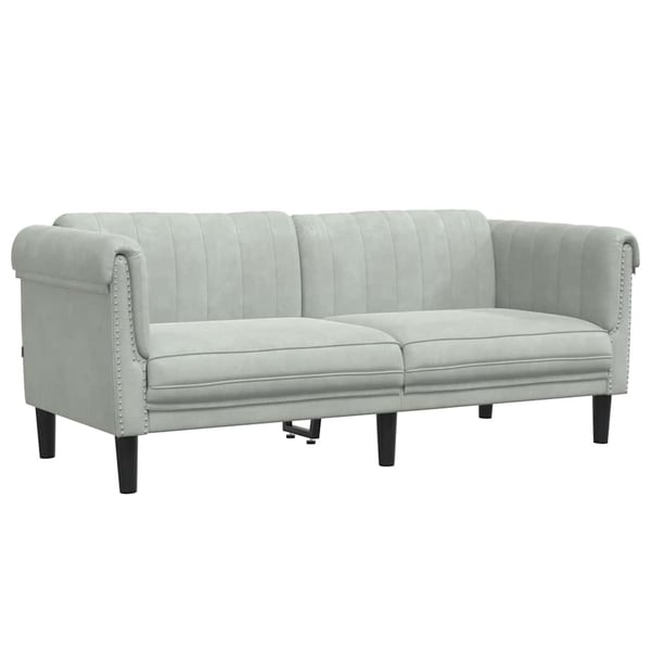vidaXL Soffa 2-sits ljusgrå sammet