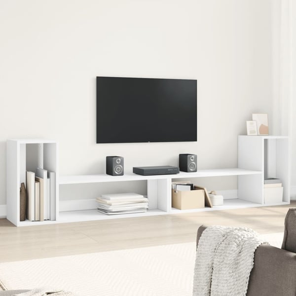 vidaXL TV-benker 2 stk hvit 100x30x50 cm konstruert tre