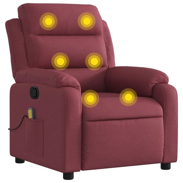 vidaXL massagestol stof vinrød