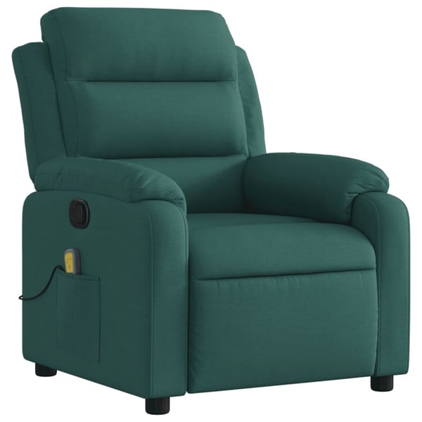 vidaXL Massagefåtölj mörkgrön tyg