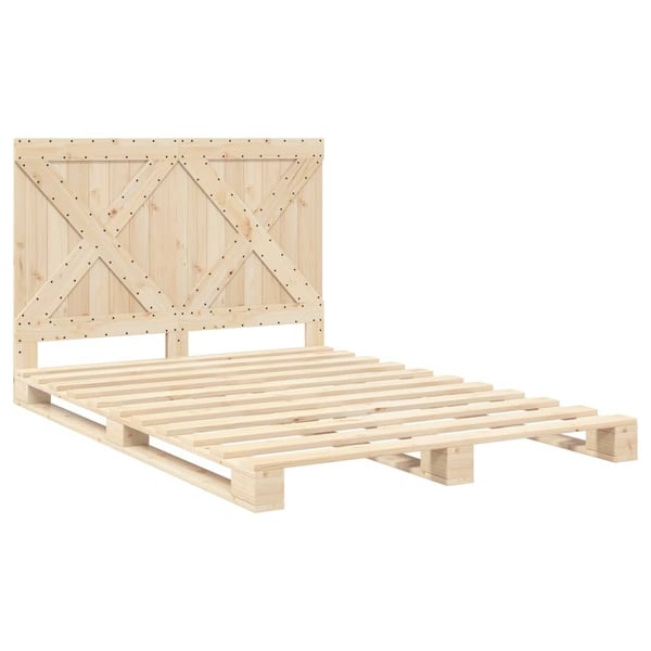vidaXL Sengeramme med hodegavl 160x200 cm heltre furu