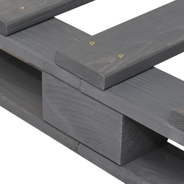 vidaXL sengeramme med sengegavl 100x200 cm massivt fyrretræ grå