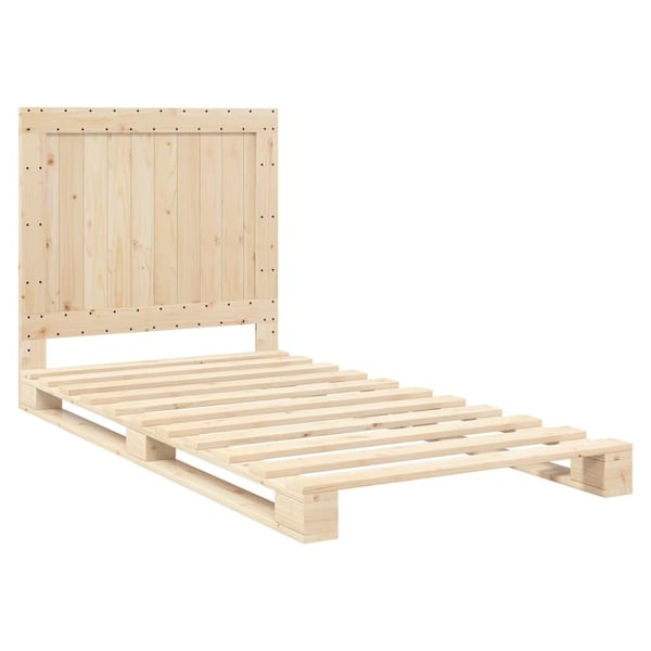 vidaXL sengeramme med sengegavl 100x200 cm massivt fyrretræ