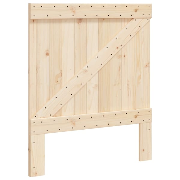 vidaXL Sengeramme med hodegavl grå 90x200 cm heltre furu