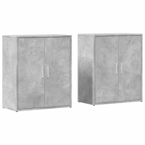 vidaXL Skjenker 2 betonggrå 60x31x70 cm konstruert tre