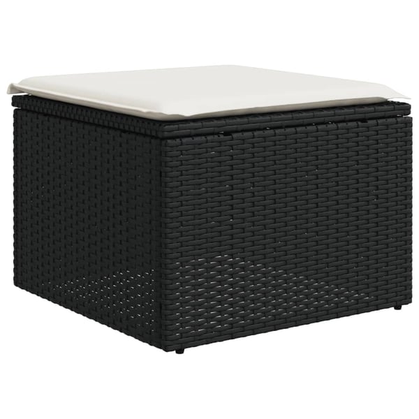 vidaXL sofasæt til haven 11 dele med hynder polyrattan sort