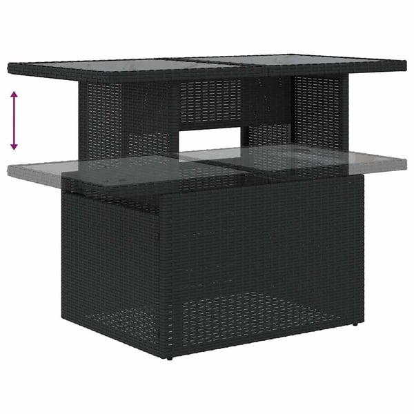 vidaXL Soffgrupp för trädgården med dynor 7 delar svart konstrotting