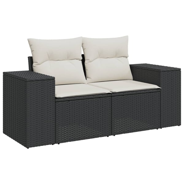 vidaXL sofasæt til haven 11 dele med hynder polyrattan sort