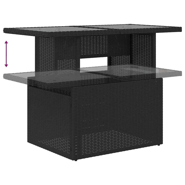 vidaXL sofasæt til haven 7 dele med hynder polyrattan sort