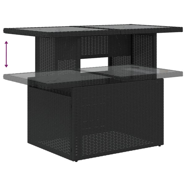 vidaXL sofasæt til haven 8 dele med hynder polyrattan sort