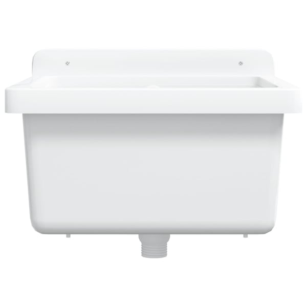 vidaXL Veggmontert servant hvit 40x40x24 cm harpiks