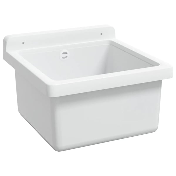 vidaXL Veggmontert servant hvit 40x40x24 cm harpiks