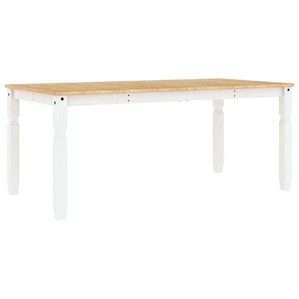 vidaXL Spisebord Corona hvit 180x90x75 cm heltre furu