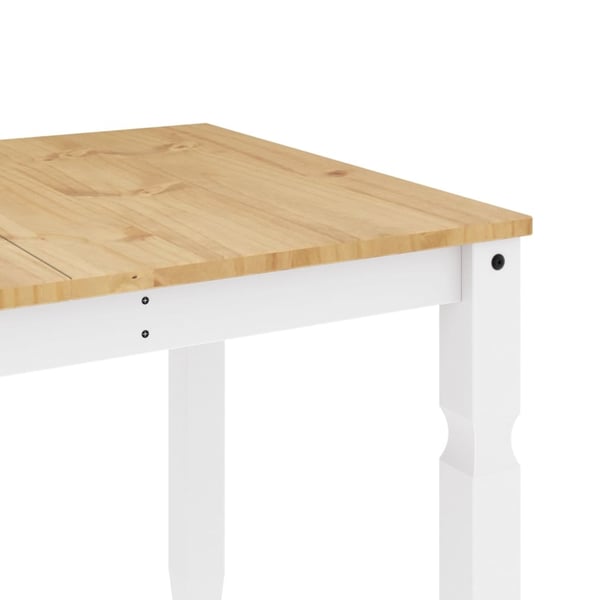 vidaXL Spisebord Corona hvit 160x80x75 cm heltre furu