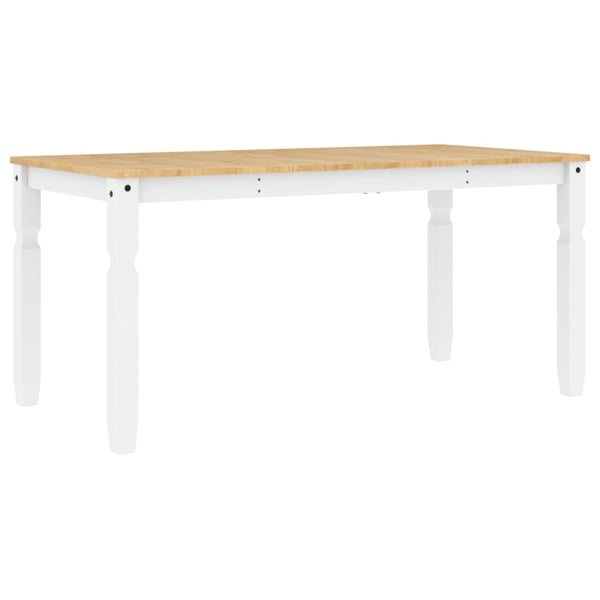 vidaXL Spisebord Corona hvit 160x80x75 cm heltre furu