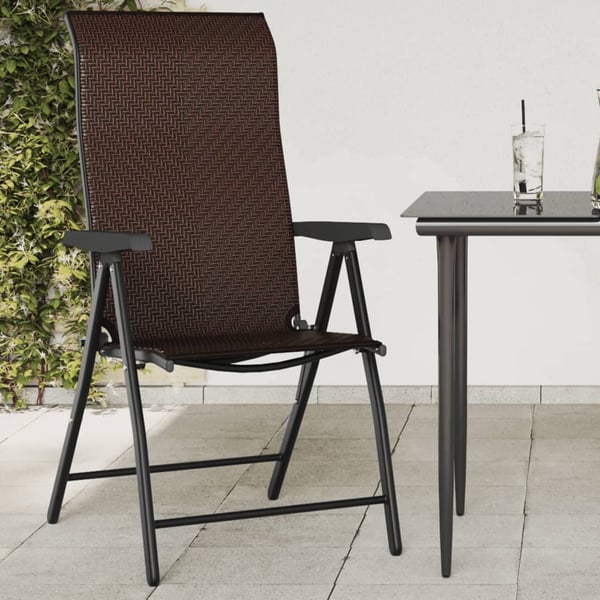 vidaXL Sammenleggbare hagestoler 8 stk brun polyrotting