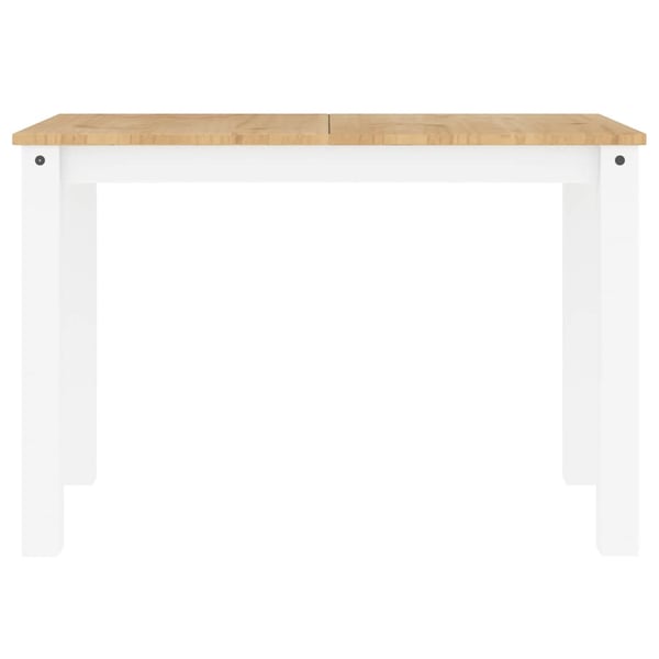 vidaXL spisebord PANAMA 112x60x75 cm massivt fyrretræ hvid