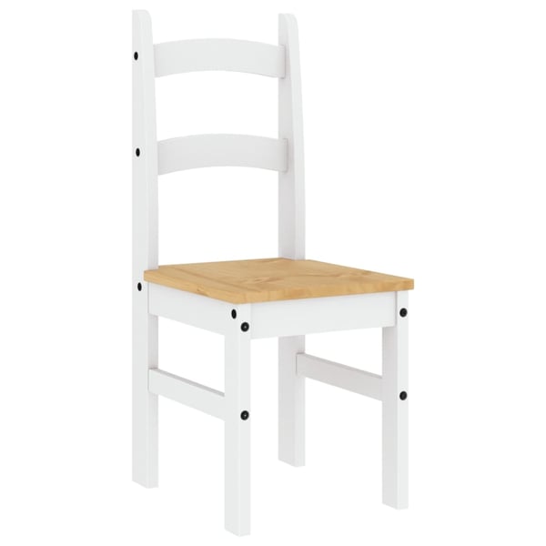 vidaXL Spisestoler 2 stk hvit 40x46x99 cm heltre furu