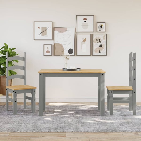 vidaXL spisebordsstole 2 stk. Corona 42x47x107 cm massivt fyrretræ grå