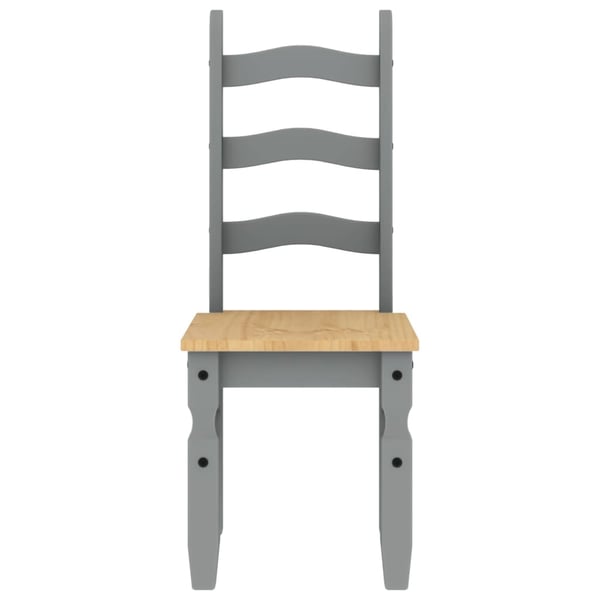 vidaXL spisebordsstole 2 stk. Corona 42x47x107 cm massivt fyrretræ grå