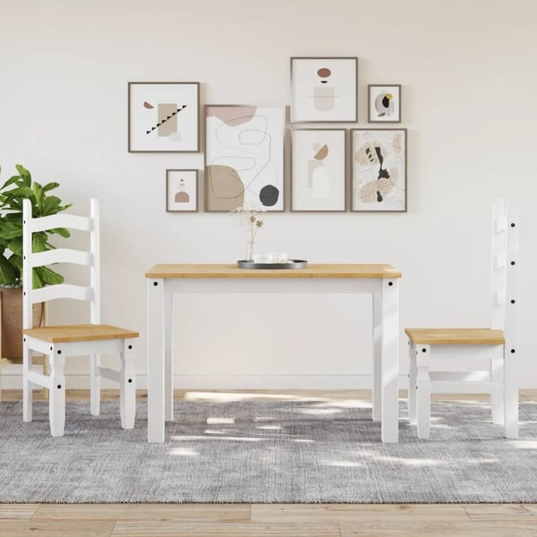 vidaXL Spisestoler 2 stk Corona hvit 42x47x107 cm heltre furu