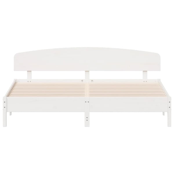 vidaXL sengeramme uden madras 200x200 cm massivt fyrretræ hvid