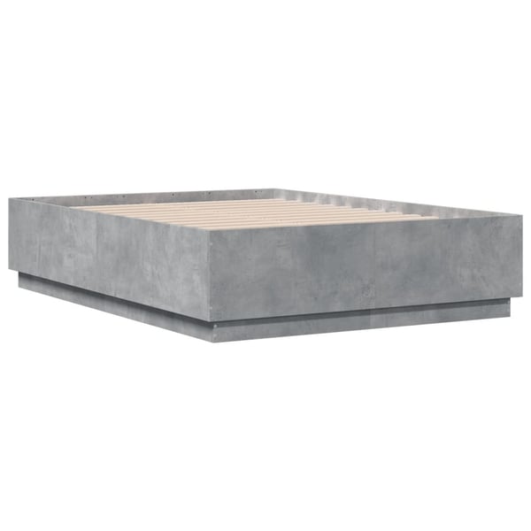 vidaXL sengestel 135x190 cm konstrueret træ betongrå