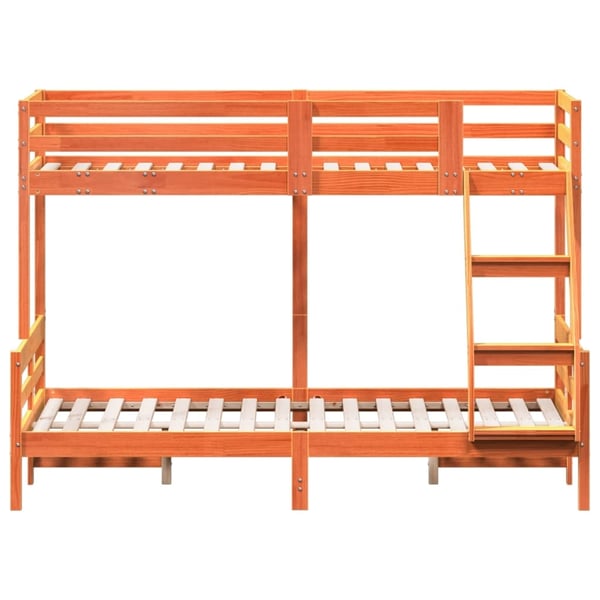 vidaXL køjeseng 80x200/120x200 cm massivt fyrretræ gyldenbrun