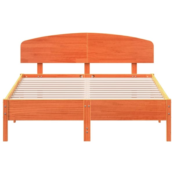 vidaXL Sengeramme uten madrass voksbrun 140x200 cm heltre furu