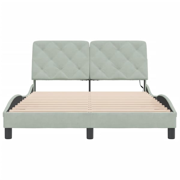 vidaXL sengeramme med LED uden madras 120x200 cm velour lysegrå