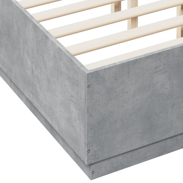 vidaXL Sengeramme betonggrå 140x190 cm konstruert tre