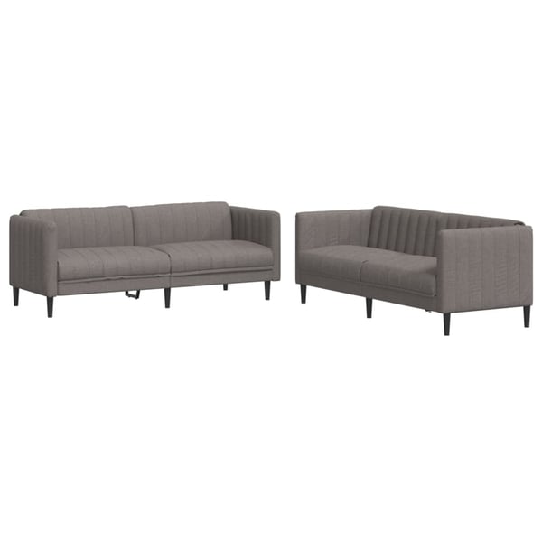 vidaXL sofasæt 2 dele stof gråbrun