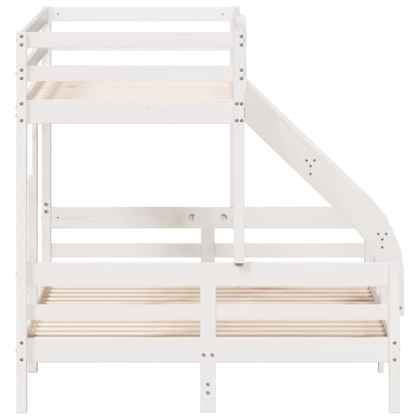 vidaXL køjeseng 80x200/140x200 cm massivt fyrretræ hvid