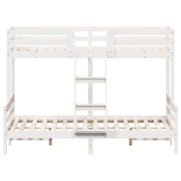 vidaXL køjeseng 80x200/140x200 cm massivt fyrretræ hvid