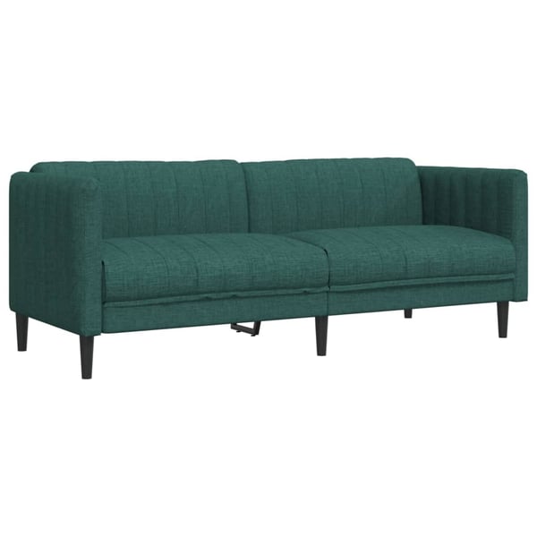 vidaXL sofasæt 3 dele stof mørkegrøn