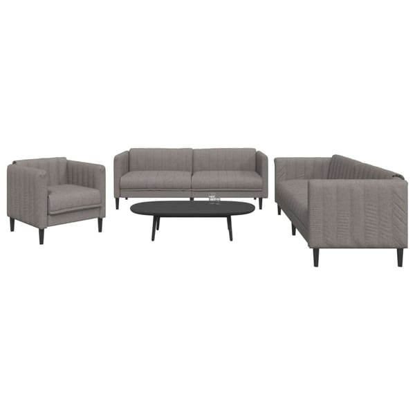 vidaXL sofasæt 3 dele stof gråbrun