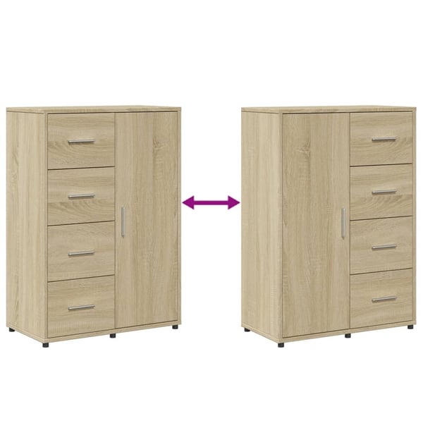vidaXL Skjenker 2 stk sonoma eik 60x31x84 cm konstruert tre