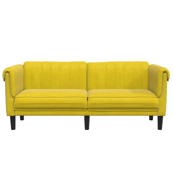 vidaXL Soffa 2-sits gul sammet