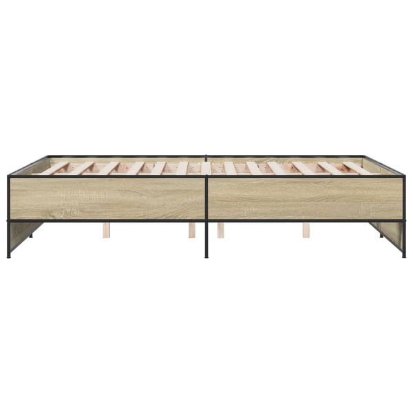 vidaXL Sengeramme sonoma eik 140x190 cm konstruert tre og metall