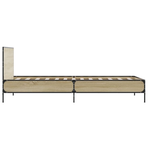 vidaXL Sengeramme sonoma eik 100x200 cm konstruert tre og metall