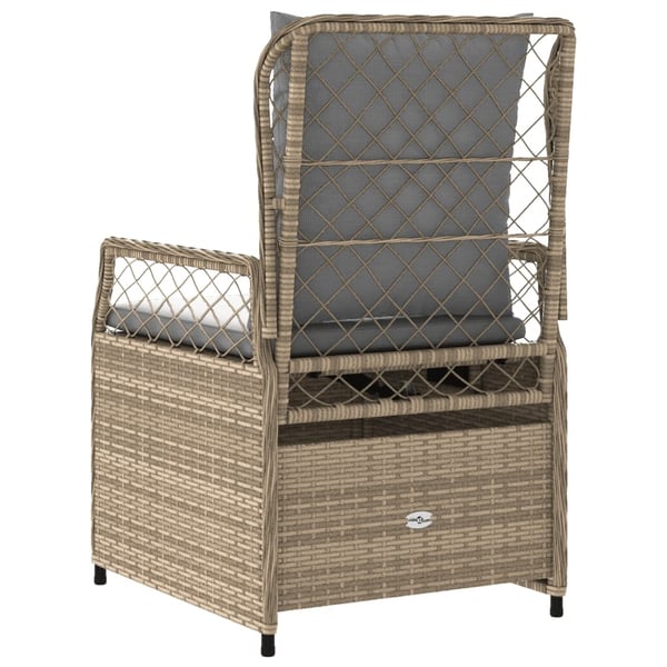 vidaXL havestole 2 stk. med lænefunktion polyrattan beige