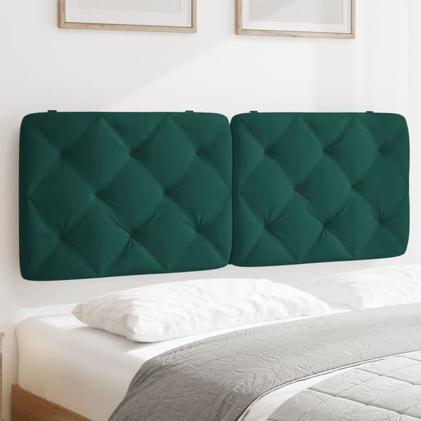 vidaXL gavlpude 120 cm velour mørkegrøn