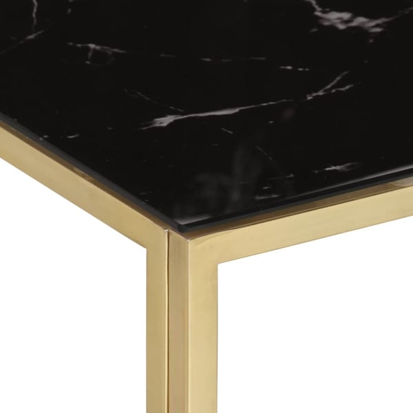 vidaXL Salongbord gull rustfritt stål og herdet glass