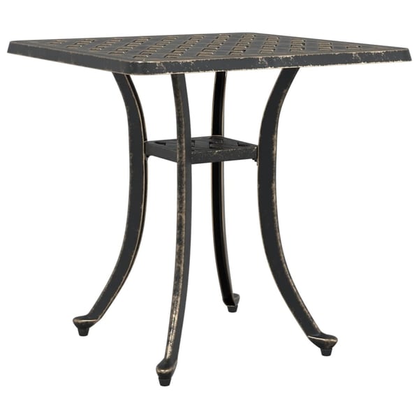 vidaXL Hagebord bronse 53x53x53 cm støpt aluminium