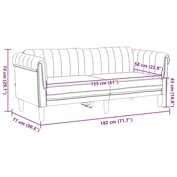 vidaXL 2-personers sofa imiteret ruskind brun