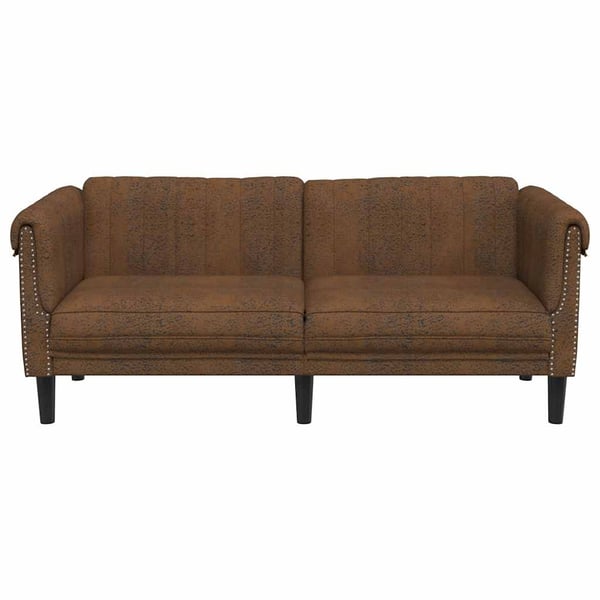 vidaXL 2-personers sofa imiteret ruskind brun