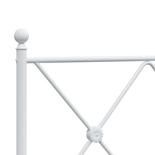 vidaXL Sengeramme i metall med hode- og fotgavl hvit 120x190 cm