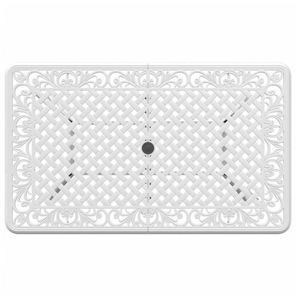 vidaXL Puutarhapöytä valkoinen 150x90x72 cm valualumiini