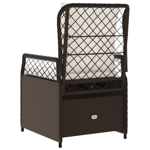 vidaXL havestole 2 stk. med lænefunktion polyrattan brun