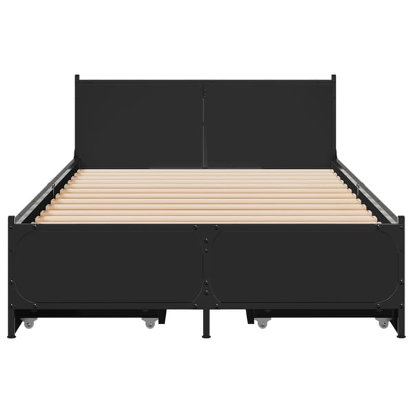 vidaXL sengeramme 90x200 cm konstrueret træ sort